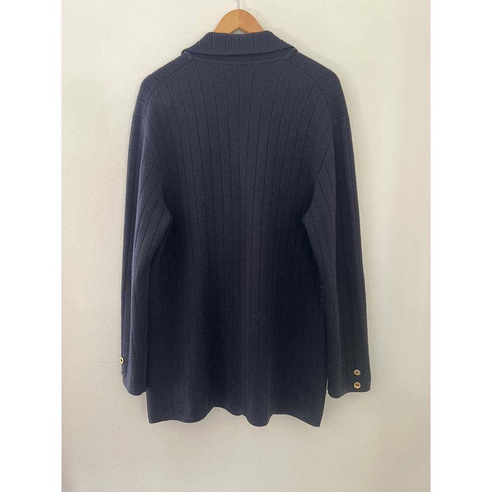 Vintage Navy Blue GUCCI Wool Double Breasted Knit Men Cardigan Sweater 50s 60's - Picture 4 of 13